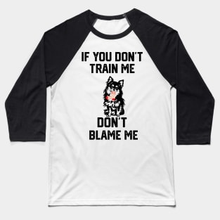 if you don't train me don't blame me Baseball T-Shirt